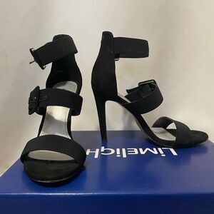 Aria Black Strappy Heels